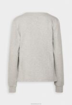 Z62T771 Women Anna Field Zip-Up Sweatshirt Mottled Light Grey - Image 2