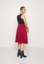 Z62T780 Women Anna Field Pleated Skirt Red - Image 7