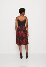 Z62T784 Women Anna Field A-Line Skirt Red/Black - Image 3