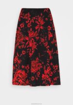 Z62T784 Women Anna Field A-Line Skirt Red/Black - Image 5