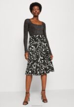 Z62T788 Women Anna Field A-Line Skirt Black/White - Image 4