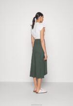 Z62T789 Women Anna Field Basic Wrap Over Midi Skirt A-Line Skirt Light Green - Image 3