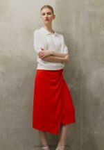Z62T796 Women Anna Field Pencil Skirt Red - Image 2