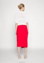 Z62T796 Women Anna Field Pencil Skirt Red - Image 5