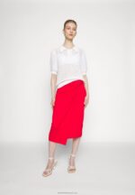 Z62T796 Women Anna Field Pencil Skirt Red - Image 6