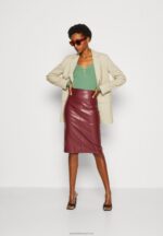 Z62T803 Women Anna Field Pencil Skirt Bordeaux - Image 2
