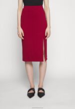 Z62T806 Women Anna Field Pencil Skirt Dark Red - Image 4