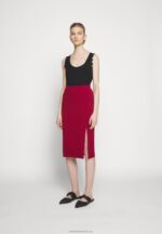 Z62T806 Women Anna Field Pencil Skirt Dark Red - Image 6