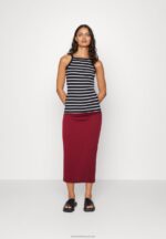Z62T808 Women Anna Field Pencil Skirt Dark Red - Image 2