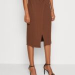 Z62T814 Women Anna Field Wrap Skirt Dark Brown