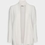 Z62T827 Women Anna Field Ribbed Fold Collar Cardigan Off White