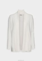 Z62T827 Women Anna Field Ribbed Fold Collar Cardigan Off White
