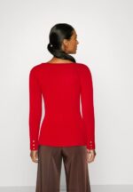 Z62T842 Women Anna Field Button Detail Jumper Red - Image 3
