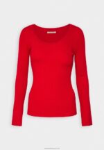 Z62T842 Women Anna Field Button Detail Jumper Red - Image 4