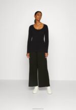 Z62T848 Women Anna Field Button Detail Jumper Black - Image 2