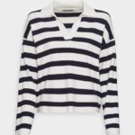 Z62T851 Women Anna Field Jumper Off-White/Dark Blue
