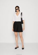 Z62T858 Women Anna Field Linen Mix Shorts Black - Image 2