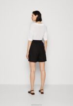 Z62T858 Women Anna Field Linen Mix Shorts Black - Image 3