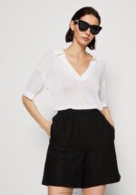 Z62T858 Women Anna Field Linen Mix Shorts Black - Image 4