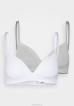 Z62T915 Women Anna Field Edison 2 Pack Non Wired T-Shirt Bra White/Grey - Image 6