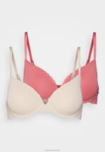 Z62T923 Women Anna Field 2 Pack Underwired Bra Pink/Beige - Image 5