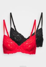 Z62T932 Women Anna Field 2 Pack Underwired Bra Red/Black - Image 6