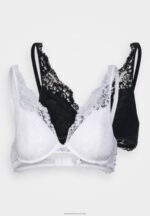 Z62T933 Women Anna Field 2 Pack Underwired Bra Black/White - Image 5