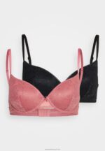 Z62T941 Women Anna Field 2 Pack Underwired Bra Black/Pink - Image 6