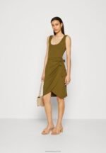 Z62T97 Women Anna Field Jersey Dress Olive - Image 2